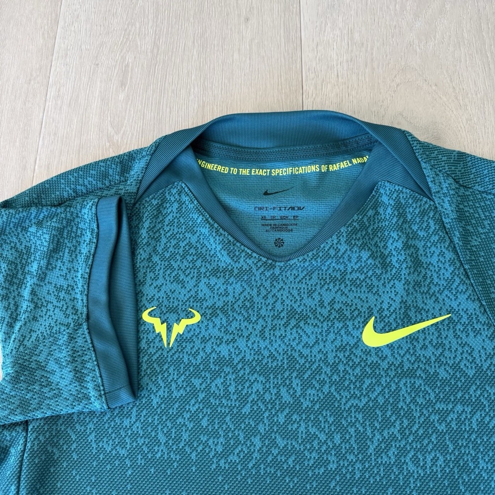 Nike Nadal Dri-Fit ADV Rafa Bull Tennis V-Neck Shirt FD5409-381 Size XS NWOT